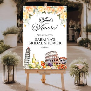 That&#39;s Amore Bridal Shower Welcome Sign, Italy Bridal Shower Decor, Foam Board Sign