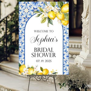 Letrero de bienvenida para despedida de soltera con limón, decoración italiana para fiesta de cítricos, tablero de bienvenida personalizado para despedida de soltera, letrero de espuma