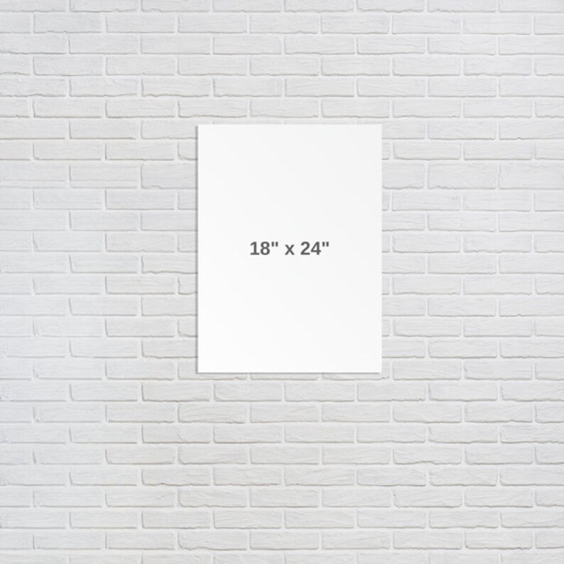 May include: A white canvas print with the dimensions 18" x 24" printed on it.