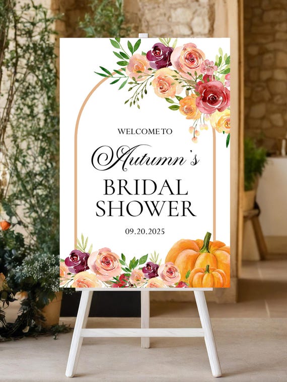 Pumpkin Bridal Shower Welcome Board