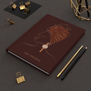Diario de mujer negra, cuaderno personalizado con nombre, regalo de cumpleaños y Navidad afrocéntrico, BQJ1 imagen 7