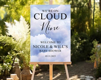 Cloud Nine Baby Shower Welcome Sign: Dreamy Sky Decor
