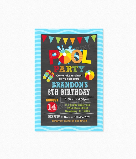 pool party invitation boy pool party birthday invitation pool