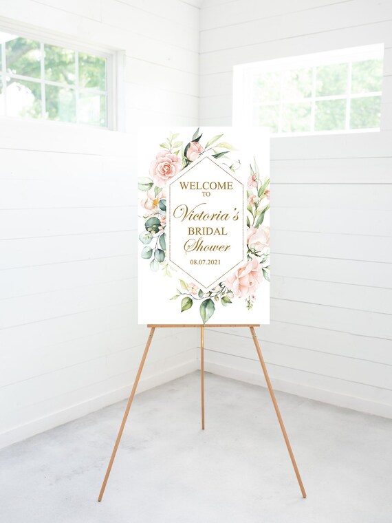 Bridal Shower Sign, Bridal Shower Decorations, Blush Pink