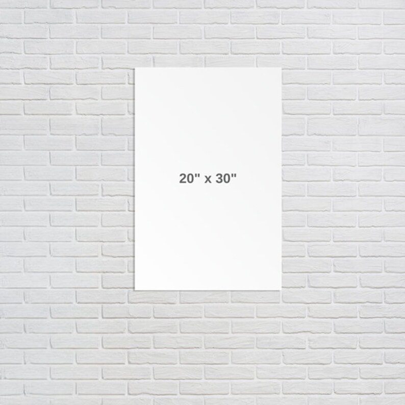 May include: A white canvas print with the dimensions 20" x 30" printed on it.