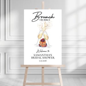 Brunch and Bubbly Bridal Shower Welcome Sign, Printed Decor image 3