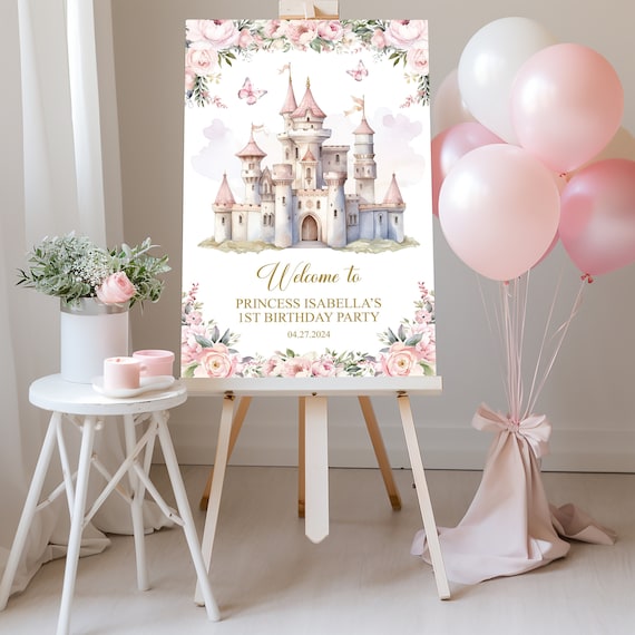 Princess Castle Birthday Welcome Sign: Foam Board Sign