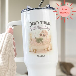 Personalized Halloween Tumbler, Skinny Tumbler, Scary Spooky Gift, Ghost Tumbler, Reader Mug, Stainless Steel and Straw, Book Lover Gift