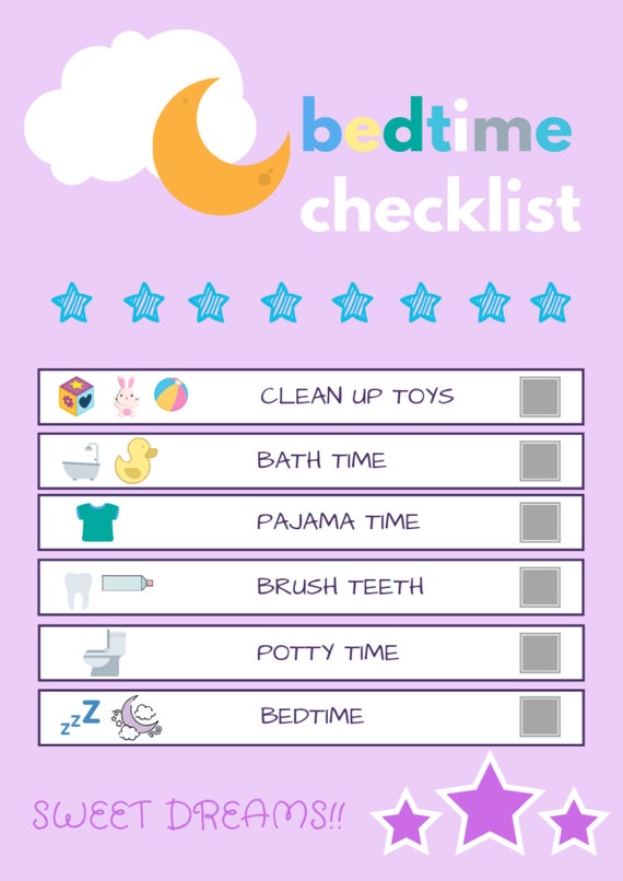 Bedtime Chart For Kids