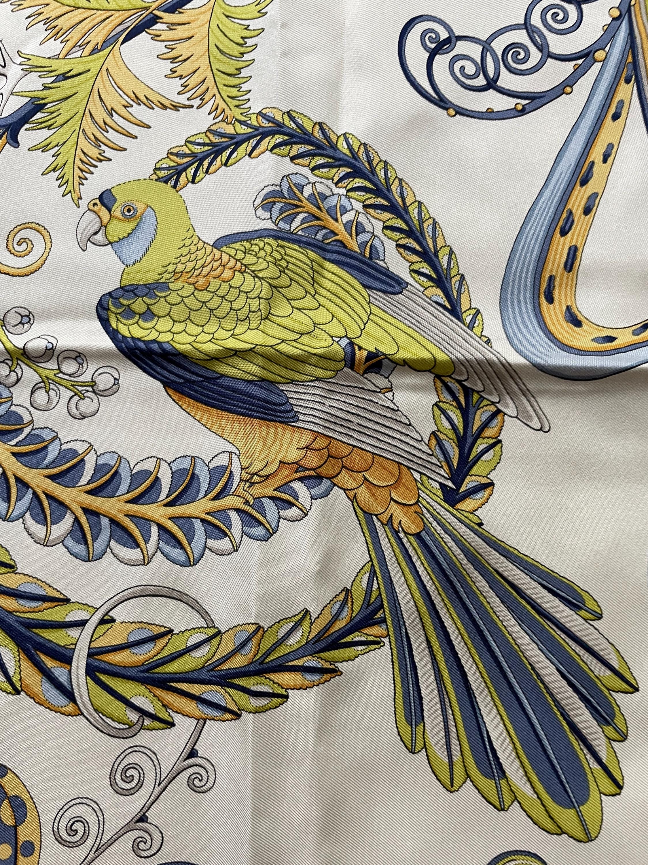 Vintage Salvatore Ferragamo Jungle Animals Pattern Silk Twill