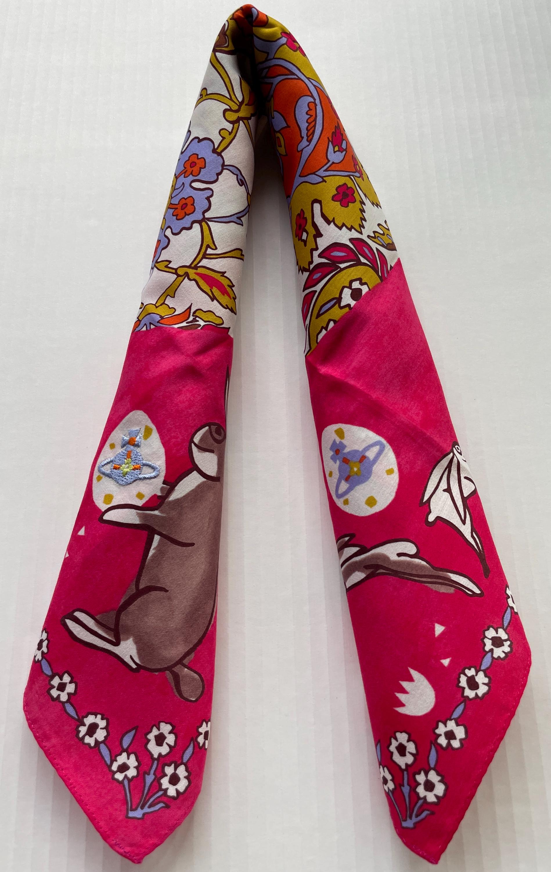 Vintage Vivienne Westwood Cotton Handkerchief, Neckerchief, Ornate
