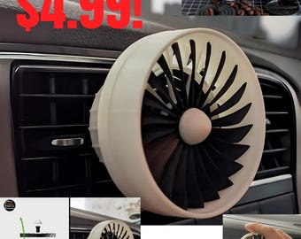 TurboFan Aroma Diffuser Car Vent Mini Jet Engine Scent Fan, Portable Car Air Freshener, Vehicle Interior Decor and Fragrance Dispenser