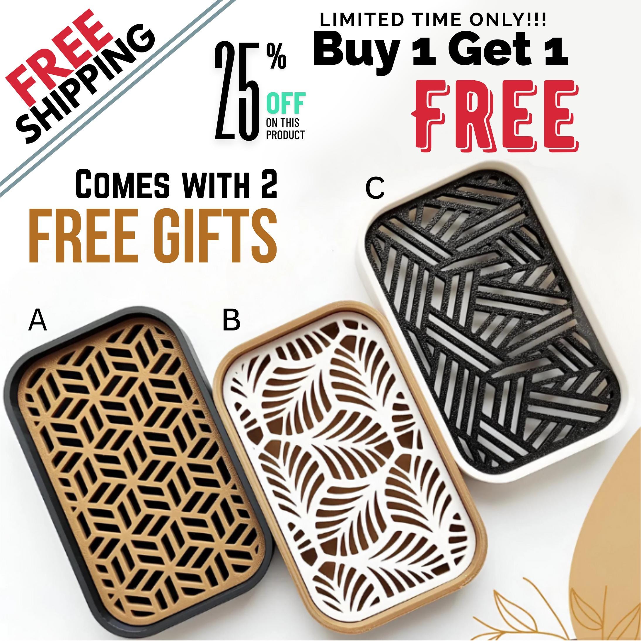 2 Contemporary Soap Dishes - Modern Bathroom Accessory & Stylish Soap Holder for Cleansing Bars