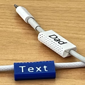 Personalized iPhone Charging Cable Clips: Custom Name Tech Organizer
