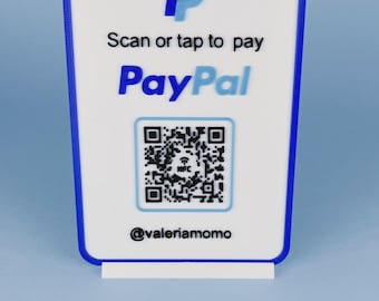 Pay Station/Stand PayPal, Google Reviews, YouTube, Facebook, Instagram, TikTok, Venmo, Etsy, etc + NFC + QRcode, FULLY CUSTOMIZABLE!