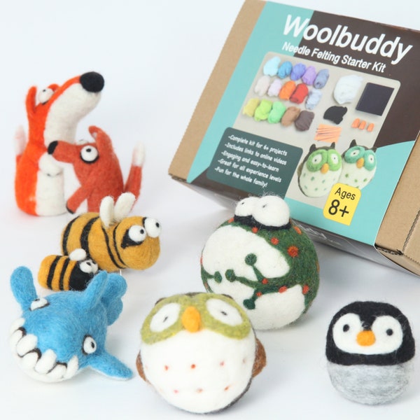 Beginner Needle Felting Kit, Wool Felting Kit, Needly Felting Craft Kit, Felting Supplies, Novice Felting Kit, Felt Animals Kit, Kids