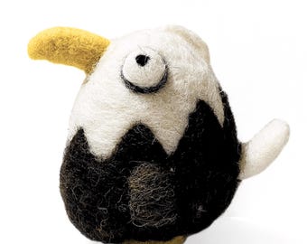 Needle Felted Eagle Ornament, Handmade Wool Toy