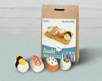 Sushi Needle Felting Kit – Beginner DIY Wool Craft Gift