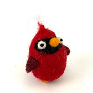 Cardinal Ornament, Felted Cardinal, Needle Felted Animal, Wool Animal Decor, Christmas Decor, Holiday Gift, Eco Friendly