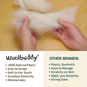 White Core Wool Batting, Undyed Sheep Wool, Needle Felting, Spinning bild 8