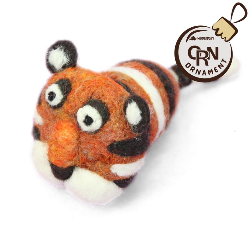Handmade Felt Fiesta Tiger Hanging Decoration