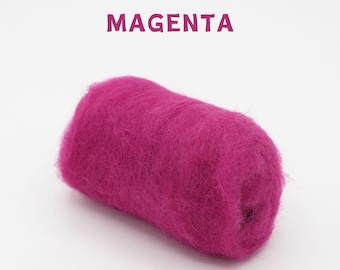 Corriedale Wool Magenta – Premium Wool Roving for Needle Felting & Crafts | Woolbuddy