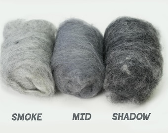 4 oz Gray Corriedale Wool Roving - New Zealand Felting Supply