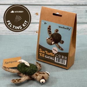 Sea Turtle Needle Felting Kit, Needle Felting Kit for Beginners, Felted Turtle, Kids Toy, DIY Craft Kit, Wool Felting Kit, Christmas Gift