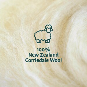 White Core Wool Batting, Undyed Sheep Wool, Needle Felting, Spinning bild 6