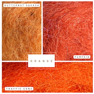 1 oz Corriedale Wool - Orange Variation, New Zealand Wool, Wool Roving, Wool for Needle Felting, Carded Wool, Felting Supplies, Premium Wool
