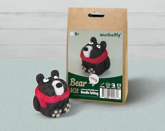 Bear Needle Felting Kit – Beginner DIY Wool Craft Gift