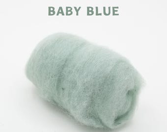 Corriedale Wool Baby Blue – Premium Wool Roving for Needle Felting & Crafts | Woolbuddy