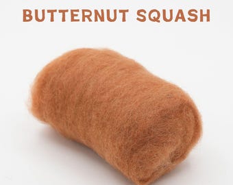 Corriedale Wool Butternut Squash – Premium Wool Roving for Needle Felting & Crafts | Woolbuddy