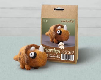 Triceratops Needle Felting Kit – Beginner DIY Dinosaur Craft