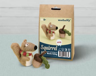 Squirrel Needle Felting Kit – Beginner DIY Wool Craft Gift