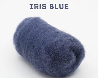 Corriedale Wool Iris Blue – Premium Wool Roving for Needle Felting & Crafts | Woolbuddy
