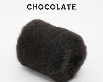 Corriedale Wool Chocolate – Premium Wool Roving for Needle Felting & Crafts | Woolbuddy