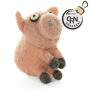 Needle Felted Animal, Pig, Felted Pig Ornament, Handmade Felted Animals, Nursery Room Decor, Pig Lover Gift, Miniature Pig Sculpture
