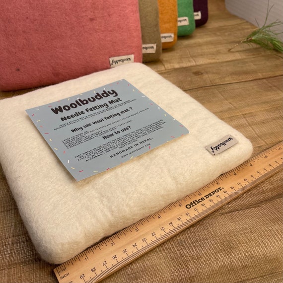 Needle Felting Mat by Woolbuddy 100% Woolen Felting Pad Needle Felting  Supplies Best Felting Tools for DIY Projects Large Size Mat 