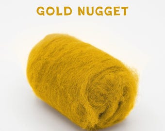 Corriedale Wool Gold Nugget – Premium Wool Roving for Needle Felting & Crafts | Woolbuddy