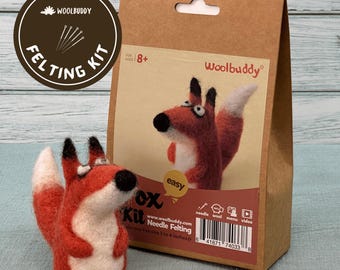 Fox Needle Felting Starter Kit, DIY Wool Craft