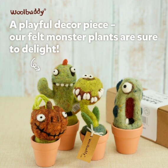 Handmade Needle Felt Decoration - Happy Cactus (Purple) Handmade Needle Felt Decoration - Happy Cactus (Purple)