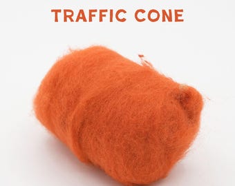 Corriedale Wool Traffic Cone – Premium Wool Roving for Needle Felting & Crafts | Woolbuddy