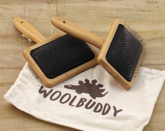 Wool Carder Set, Bamboo Handle, Pet & Fiber Brush, 2pcs