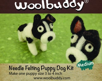 Puppy Dog Felting Kit, Wool Felting Kit Dog, Needle Felting DIY Kit, Felting Starter Kit For Beginners, Wool Knitting Puppy Dog,Cute Felting
