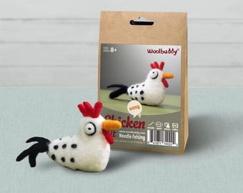 Chicken Needle Felting Kit – Beginner DIY Wool Craft Gift