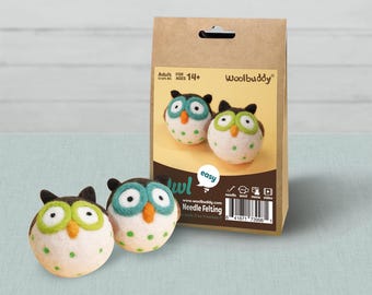 Needle Felting Kit - DIY Felted Owl Ornament, Craft Project
