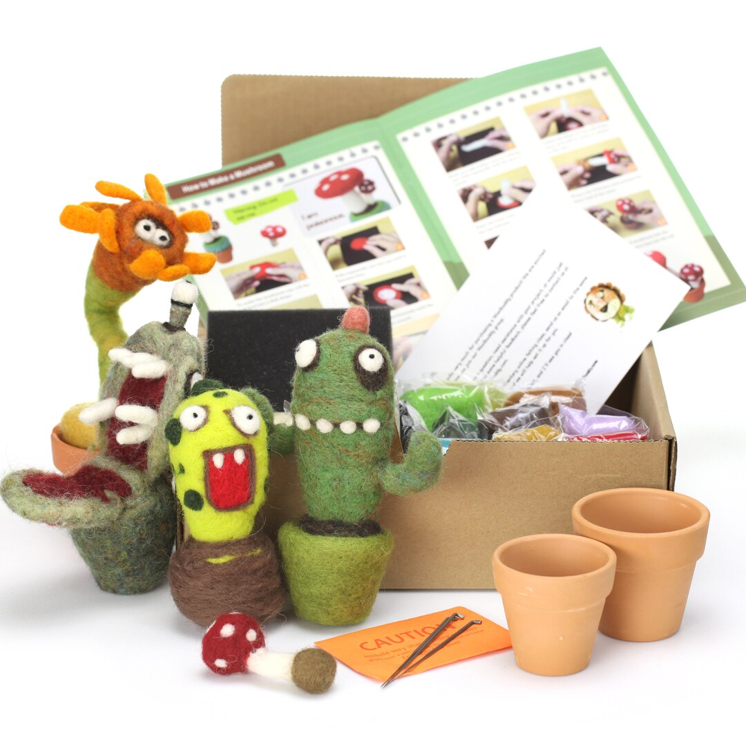 Needle Felting Succulent Plants Kit for Beginners, Felt Succulent Kit