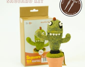 Needle Felting Saguaro Cactus Kit - DIY Woolbuddy Craft