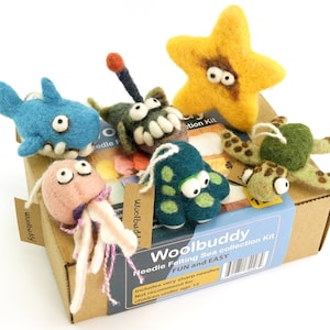 Sea Animals Needle Felting Kit, Cute Felted Animals, Sea Animals Decor, Wool Felting Kit, Craft Kit, Christmas Gift, Baby Toys, DIY Art Kit